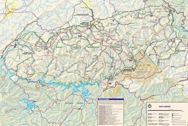 Appalachian Trail Smoky Mountains Map Great Smoky Mountains Trail Map| Smoky Mountains Map