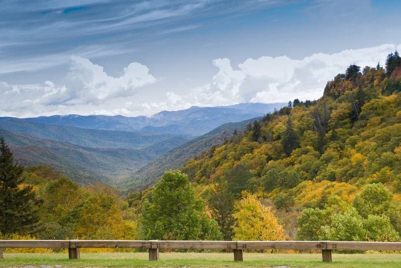 View of the Great Smoky Mountains National Park from Newfound Gap Road