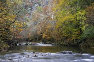 river in the smoky mountains in november