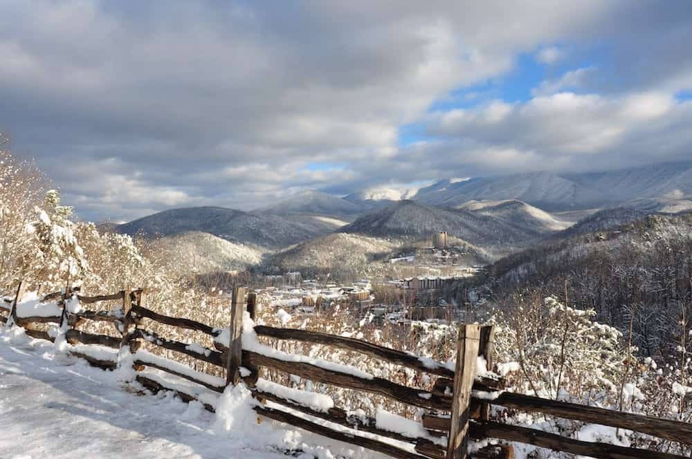Admiring the snow covered mountains is one of the best things to do in Gatlinburg in January.