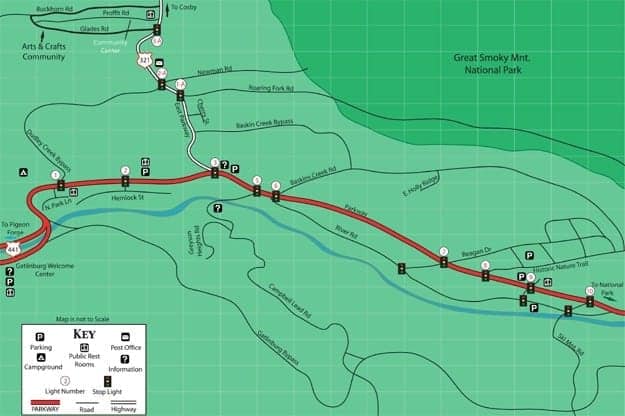 Gatlinburg Map Traffic Lights Gatlinburg Map | Gatlinburg Red Lights