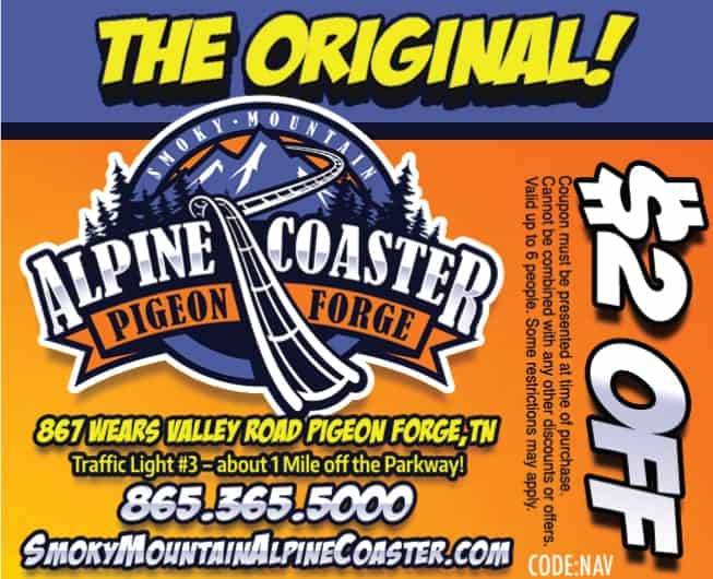 Smoky Mountain Alpine Coaster Coupon $2 Off