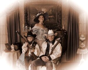 Family photo set in the old west