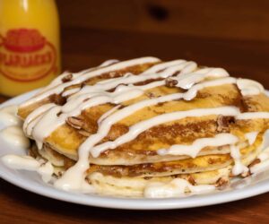 Pancakes on the plate from Flapjack’s