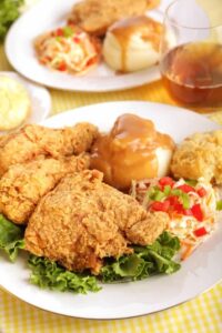 Fried chicken and mashed potatoes