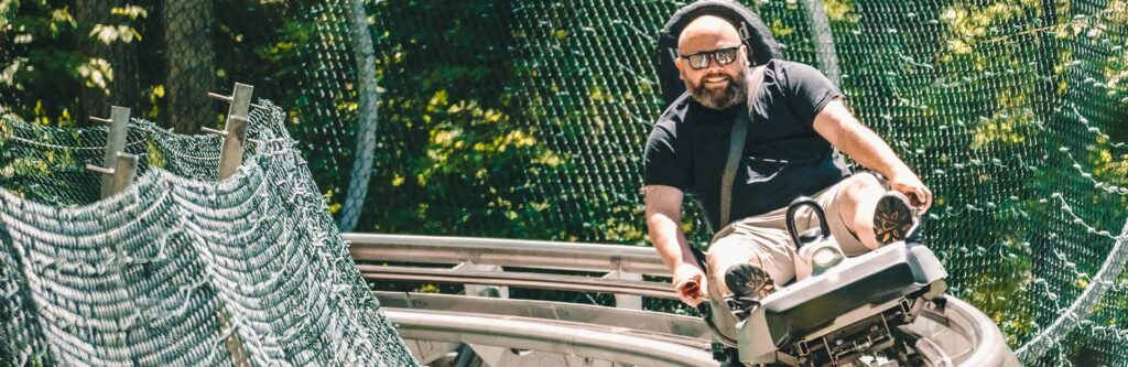 a man on the coaster