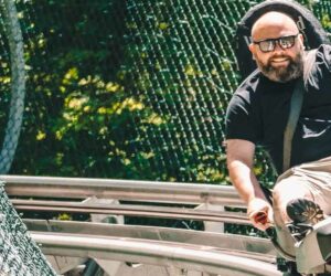 a man on the coaster