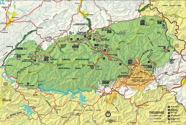 Great Smoky Mountain National Park map