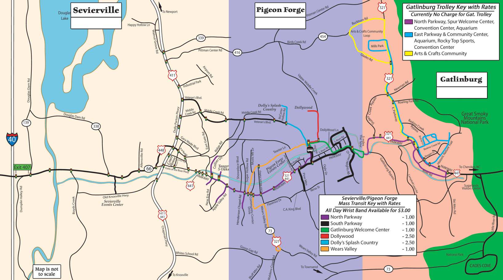 Smoky Mountain Trolley Map Trolley Map Gatlinburg & Pigeon