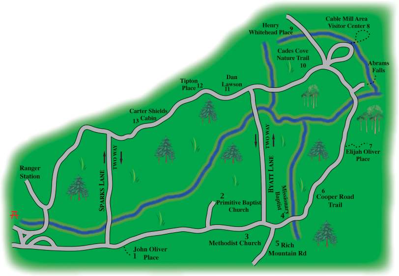 map of Cades Cove TN