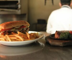 burger and fries