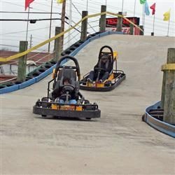 two go-karts on the track