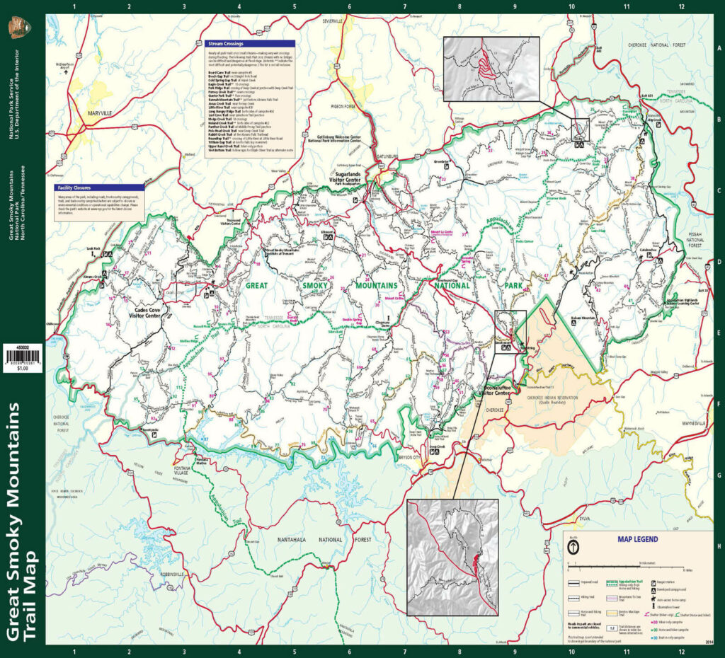 Great Smoky Mountains National Park map