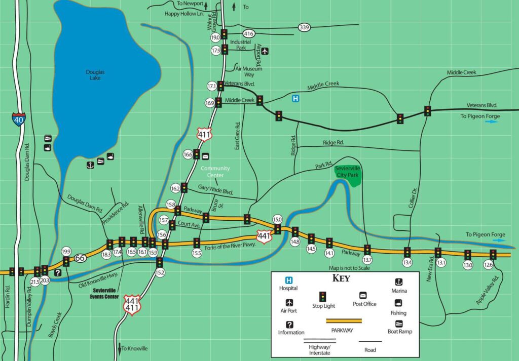 Sevierville TN Map