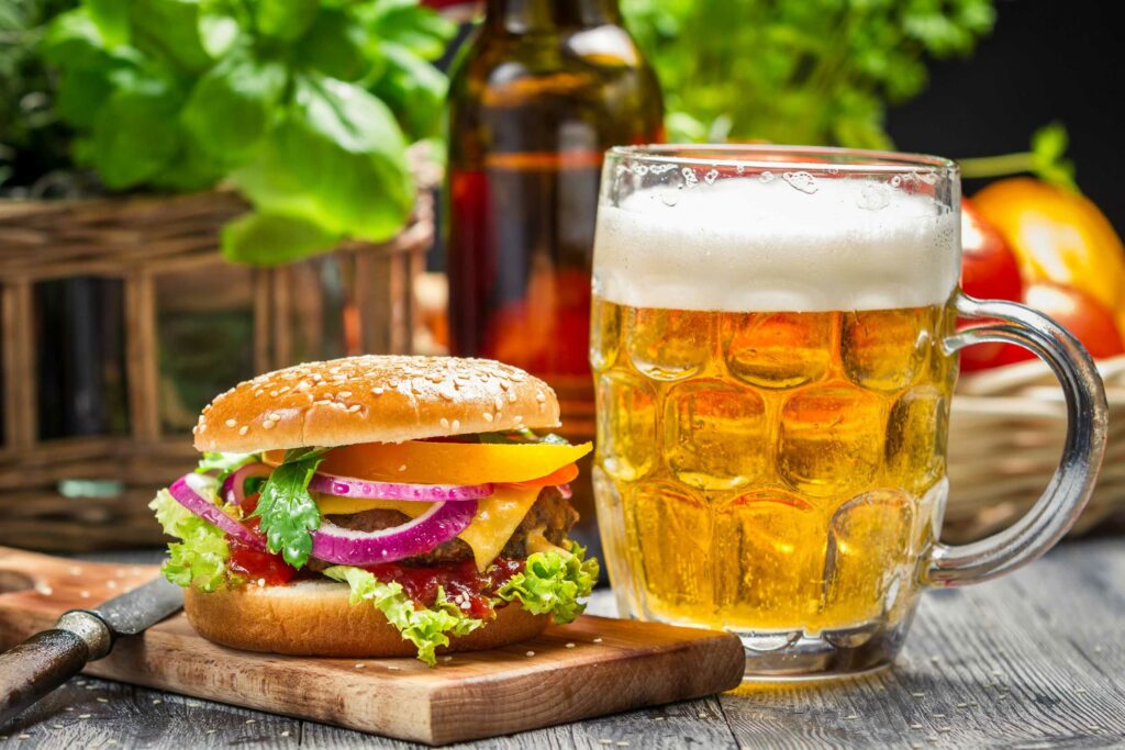 burger and beer