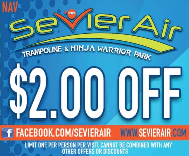 Sevier Air Trampoline Park Money Saving Coupon Sevierville Attraction