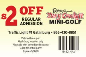 Ripley's Davy Crockett Mini Golf coupon Ripley's Davy Crockett Mini Golf coupon