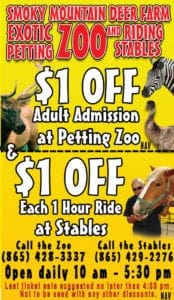 Smoky Mountain Deer Farm & Exotic Petting Zoo coupon Smoky Mountain Deer Farm & Exotic Petting Zoo coupon
