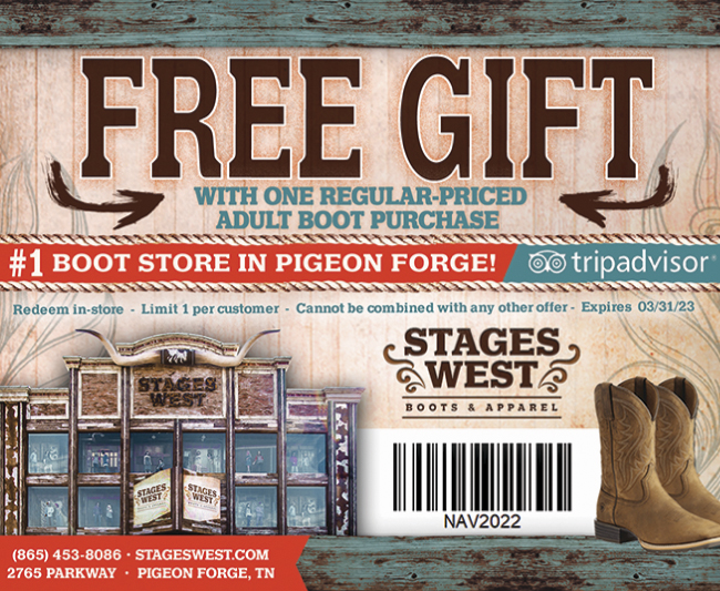 Stages West Boots and Western Wear Coupon Smoky Mountain Navigator