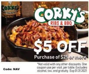 Corky's Ribs and BBQ coupon Corky's Ribs and BBQ coupon