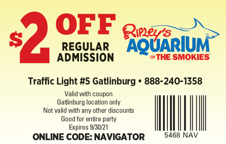 Ripley's Aquarium Coupon Gatlinburg Smoky Mountain Coupons Save money