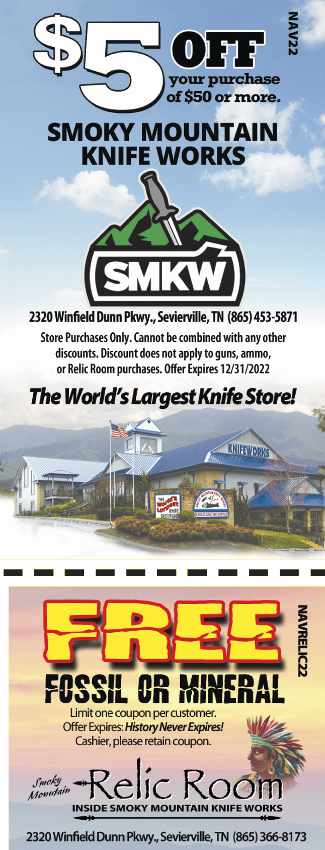 Smoky Mountain Knife Works Coupon Worlds Largest Knife Store Smoky