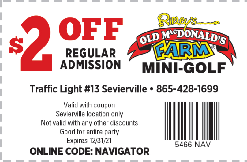 Ripley's Old MacDonald Mini-Golf coupon Ripley's Old MacDonald Mini-Golf coupon