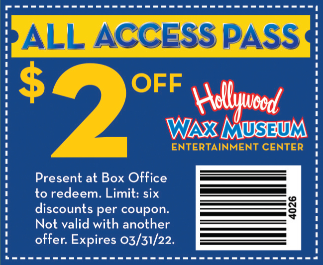 Hollywood Wax Museum coupon Hollywood Wax Museum coupon